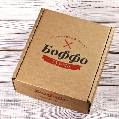 Коробка фирменная "Боффо" (25 х 27 х 10,5 см) упаковка 100 штук