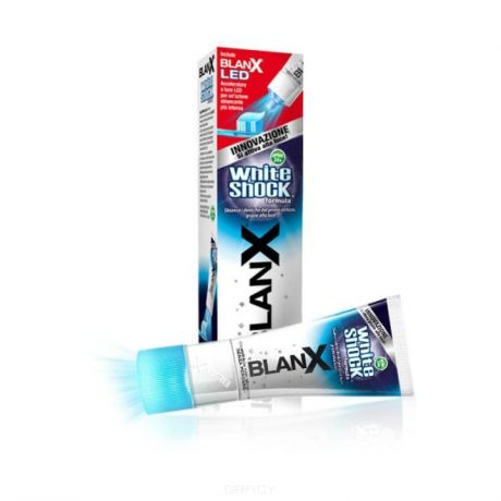 Blanx, Зубная паста отбеливающая со светодиодной крышкой White Shock+ Blanx Led, 50 мл