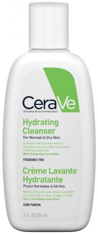 CeraVe, Увлажняющий очищающий крем-гель для нормальной и сухой кожи лица и тела, 88 мл