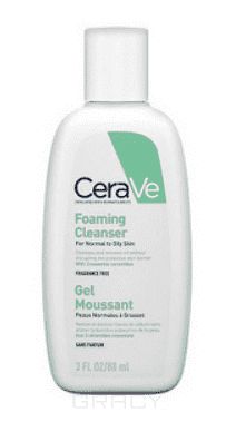 CeraVe, Очищающий гель для нормальной и жирной кожи лица и тела, 88 мл