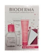 Bioderma, Набор в коробке: Лайт крем + мицелярная вода + гель для умывания Биодерма Сенсибио + зеркало, 40/100/45 мл