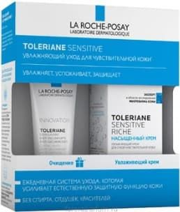 La Roche Posay, Набор: Риш насыщенный крем + Очищающий гель-уход Toleriane, 40/50 мл