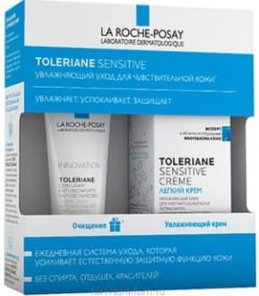 La Roche Posay, Набор: Легкий крем + Очищающий гель-уход Toleriane, 40/50 мл