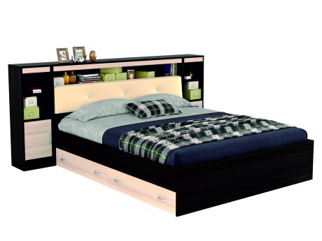 Кровать с блоком, тумбами, ящиками и комплектом для сна Виктория ЭКО-П (180х200)