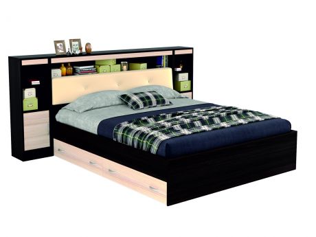 Кровать с блоком, тумбами, ящиками и комплектом для сна Виктория ЭКО-П (160х200)