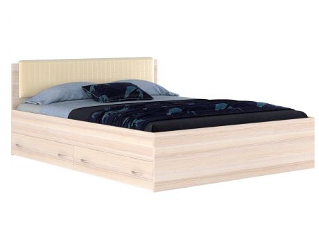 Кровать с ящиками и комплектом для сна Виктория ЭКО клетка (160х200)