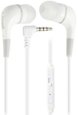 Гарнитура Ritmix RH-112M White Проводные с микрофоном / 20 — 20 000 Гц / 104 дБ / miniJack 3.5 мм