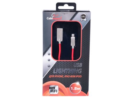 Кабель Lightning Cablexpert CC-P-APUSB02R-1.8M MFI, длина 1.8 м, Красный