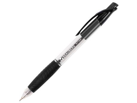 Ручка шариковая масляная автоматическая BRAUBERG "Metropolis" черная, узел 0,7 мм, линия письма 0,35 мм