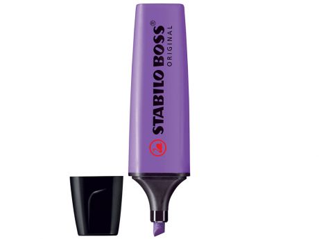 Текстмаркер STABILO "Boss", скошенный наконечник 2-5 мм, фиолетовый