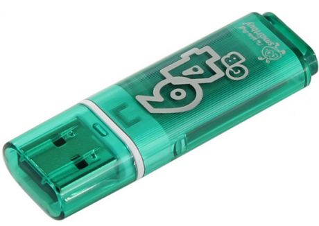 USB флешка Smartbuy Glossy series 64Gb Green (SB64GBGS-G) USB 2.0 / 15 МБ/cек / 5 МБ/cек