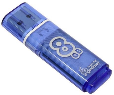 USB флешка Smartbuy Glossy series 8Gb Blue (SB8GBGS-B) USB 2.0 / 15 МБ/cек / 5 МБ/cек