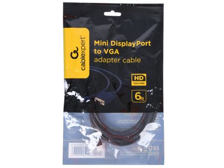 Кабель Mini Displayport-VGA Cablexpert CC-mDPM-VGAM-6 черный 1.8м Позолоченные разъемы