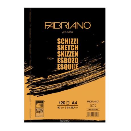 Альбом для рисования FABRIANO Schizzi мелкое зерно, 120 листов, 90г/м2, А4, 210х297мм, 57721297