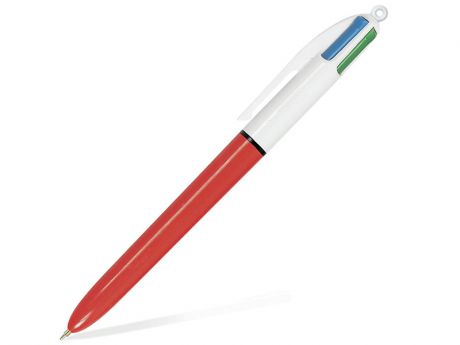 Ручка шариковая автоматическая BIC "4 Colours" 4 цвета (синий, черный, красный, зеленый), узел 0.8 мм, линия письма 0.3 мм