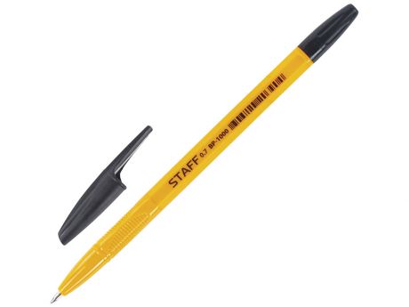 Ручка шариковая STAFF BP-1000, корпус оранжевый, узел 0,7 мм, линия 0,35 мм, черная
