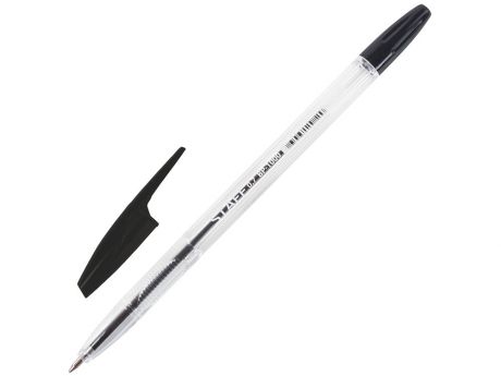 Ручка шариковая STAFF BP-1000, корпус прозрачный, узел 0,7 мм, линия 0,35 мм, черная