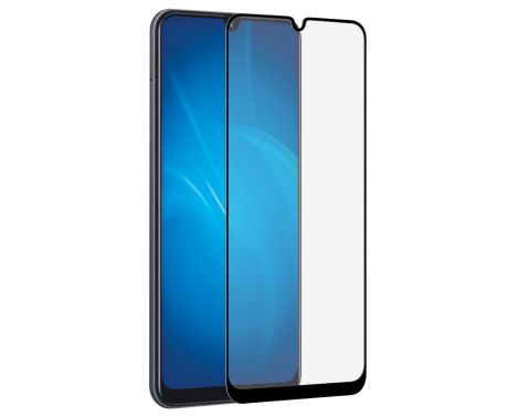 Закаленное стекло с цветной рамкой DF sColor-66 black (fullscreen+fullglue) для Samsung Galaxy A20/A30/A50/A30s/A50s