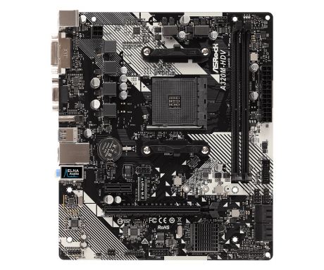 Материнская плата ASRock A320M-HDV R4.0 AM4, AMD A320, 2xDDR4, PCI-Ex16, PCI-Ex1, HDMI, D-Sub, DVI, SATAIII+RAID, M.2, GB Lan, USB3.1, mATX