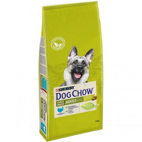 Сухой корм Purina Dog Chow для взрослых собак крупных пород, индейка, пакет, 14 кг 12364863
