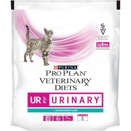 Сухой корм Purina Pro Plan Veterinary diets UR корм для кошек при болезнях нижних отделов мочевыводящих путей c океанической рыбой, пакет, 350 г 12382846