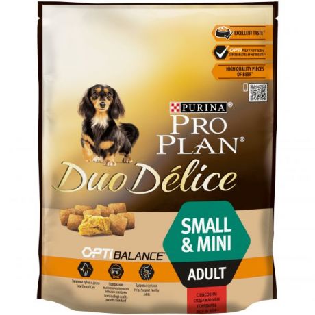 Сухой корм Purina Pro Plan Duo Delice для взрослых собак мелких и карликовых пород с говядиной, Пакет, 700 г 12414091