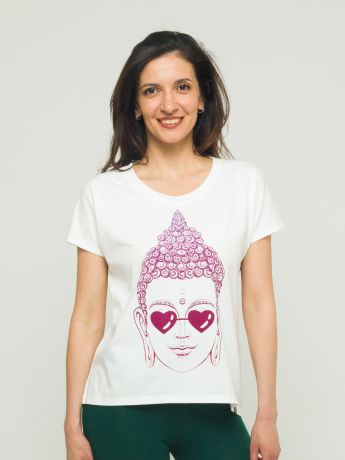 Футболка женская Buddha Love YogaDress (0,2 кг, L (48), белый)