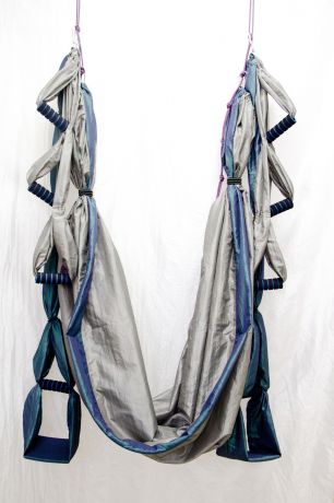 Йога-гамак AirSwing Professional (1.6 кг, 270 см, серый-синий, 160см)