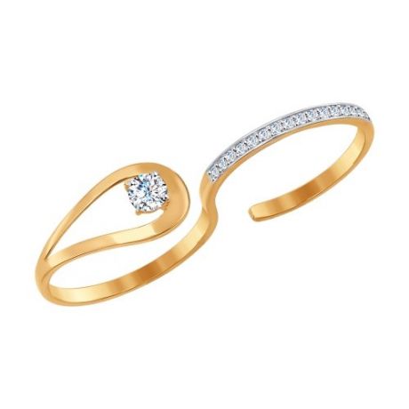Разъёмное кольцо на два пальца из золота