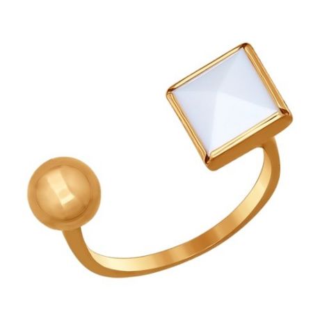 Кольцо из золота с ситаллом-кахолонгом