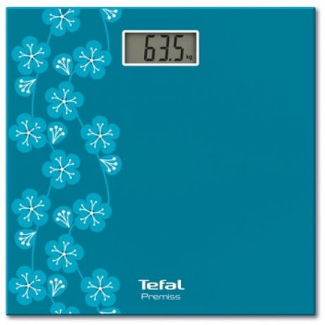 Весы Tefal Premiss Flower PP1079V0 со стеклянной платформой, голубые PP1079V0