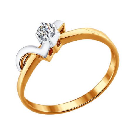 Помолвочное кольцо из комбинированного золота 585 пробы