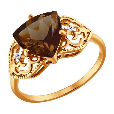 Золотое кольцо с раухтопазом