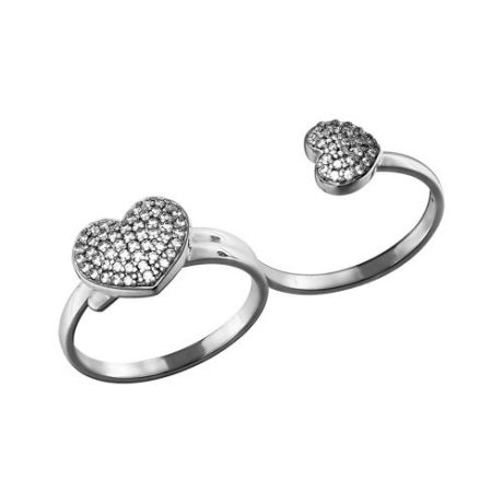 Серебряное кольцо на два пальца