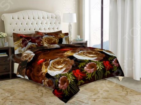 Комплект постельного белья «Нежность». 2-спальный. Цвет: коричневый