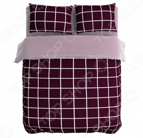 Комплект постельного белья Сирень «В квадратах»