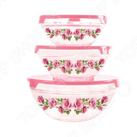 Набор салатников Irit «Розы». Цвет: розовый. Количество предметов: 3