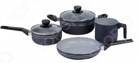 Набор посуды 6в1 «Сапфир» с антипригарным мраморным покрытием