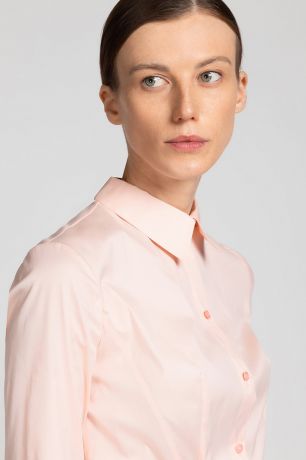 Блузка из хлопка с рубашечным воротником VASSA&Co