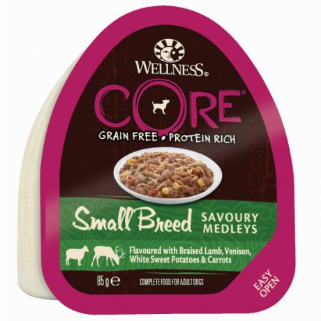 Корм для собак Wellness Core для мелких пород, попурри из баранины и оленины конс. 85г