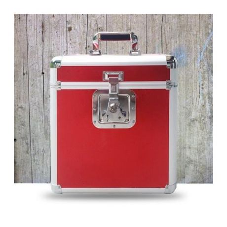 Подставка для виниловых пластинок Rock On Wall Кейс для виниловых пластинок Aluminium Flight Case for 25 LPS Red