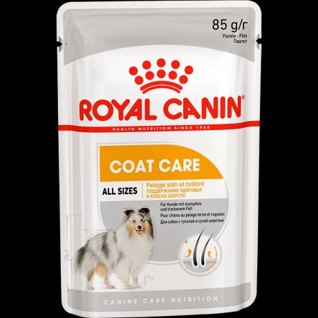 Корм для собак ROYAL CANIN Coat Care для тусклой и сухой шерсти паштет пауч 85г