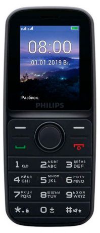 Телефон мобильный Philips E109, черный