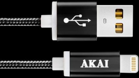 Кабель Akai USB to Apple Lighting Black