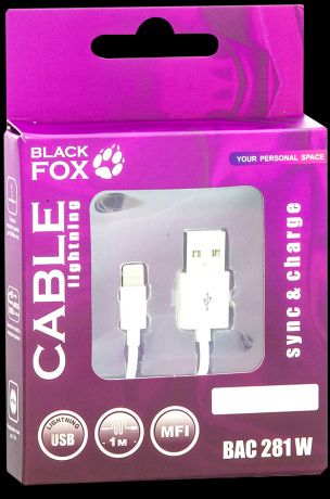 Кабель Black Fox BAC-281W USB – Apple Lightning White
