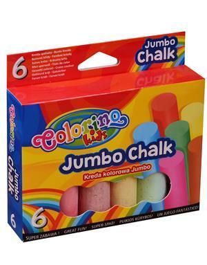 Мелки цветные 6цв COLORINO JUMBO, утолщенные, картонная коробка, подвес 65818PTR