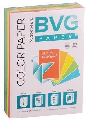 Бумага тонированная А5 250л BVG paper цв. микс 80г/м2, медиум
