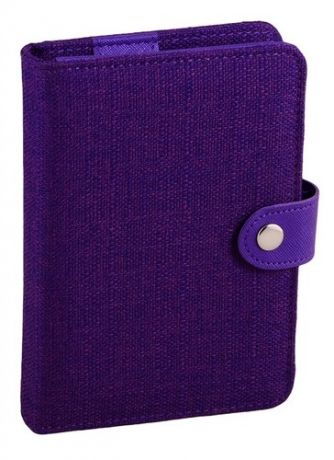 Бизнес-органайзер А6+ 80л 170*115 фиолетовый, обл.кожзам+текстиль