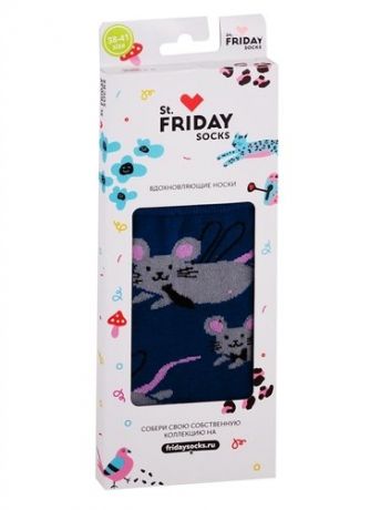 Дизайнерские носки St.Friday Socks, Пятничная фея и день забот 38-41,джинс