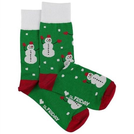 Дизайнерские носки St.Friday Socks, Снеговик судьбы, или с легким паром 38-41,зеленый
